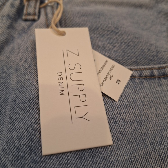 New Z Supply Everyday Hi-Rise Denim Shorts Sz 28 Cutoff Indigo 4" inseam Western - Picture 2 of 8